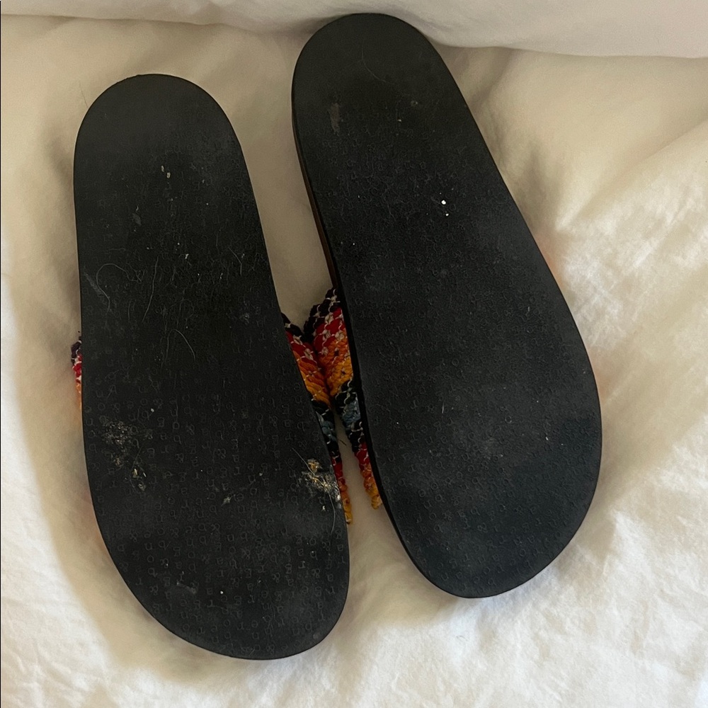 rag & bone Brown Slides with Multicolor Woven Straps - Picture 5 of 6